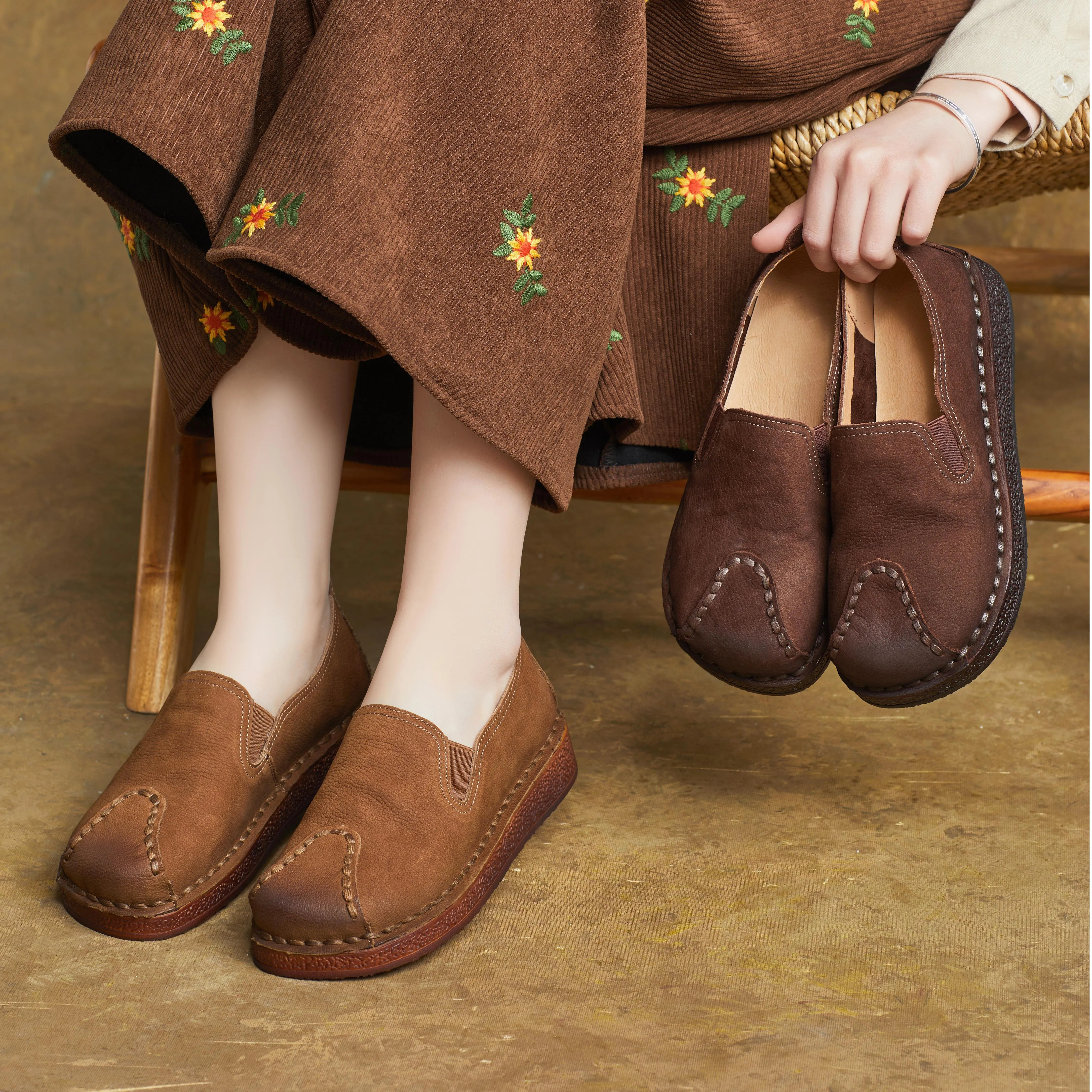 Women's Leather Casual Comfortable Durable Flat Shoes