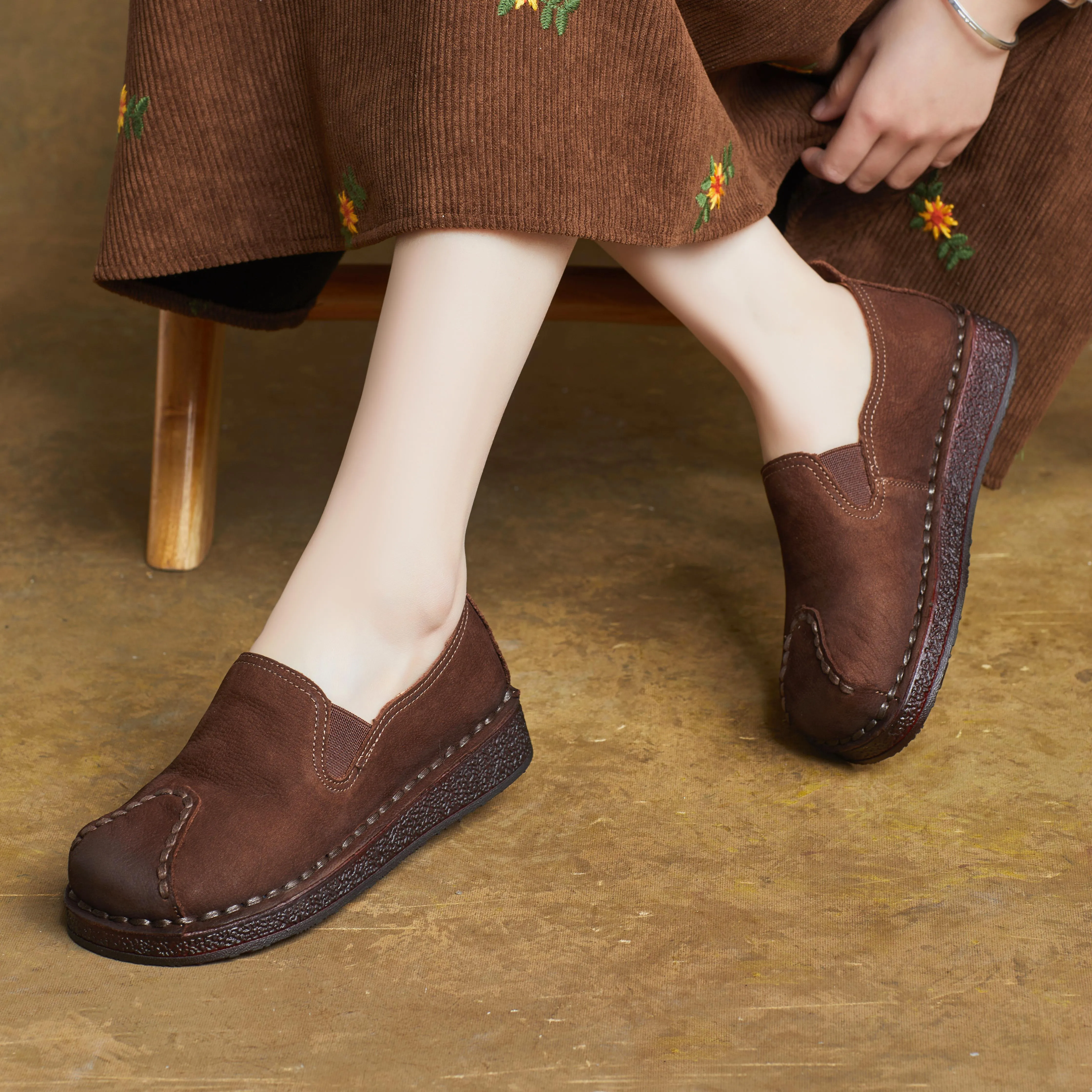 Women's Leather Casual Comfortable Durable Flat Shoes