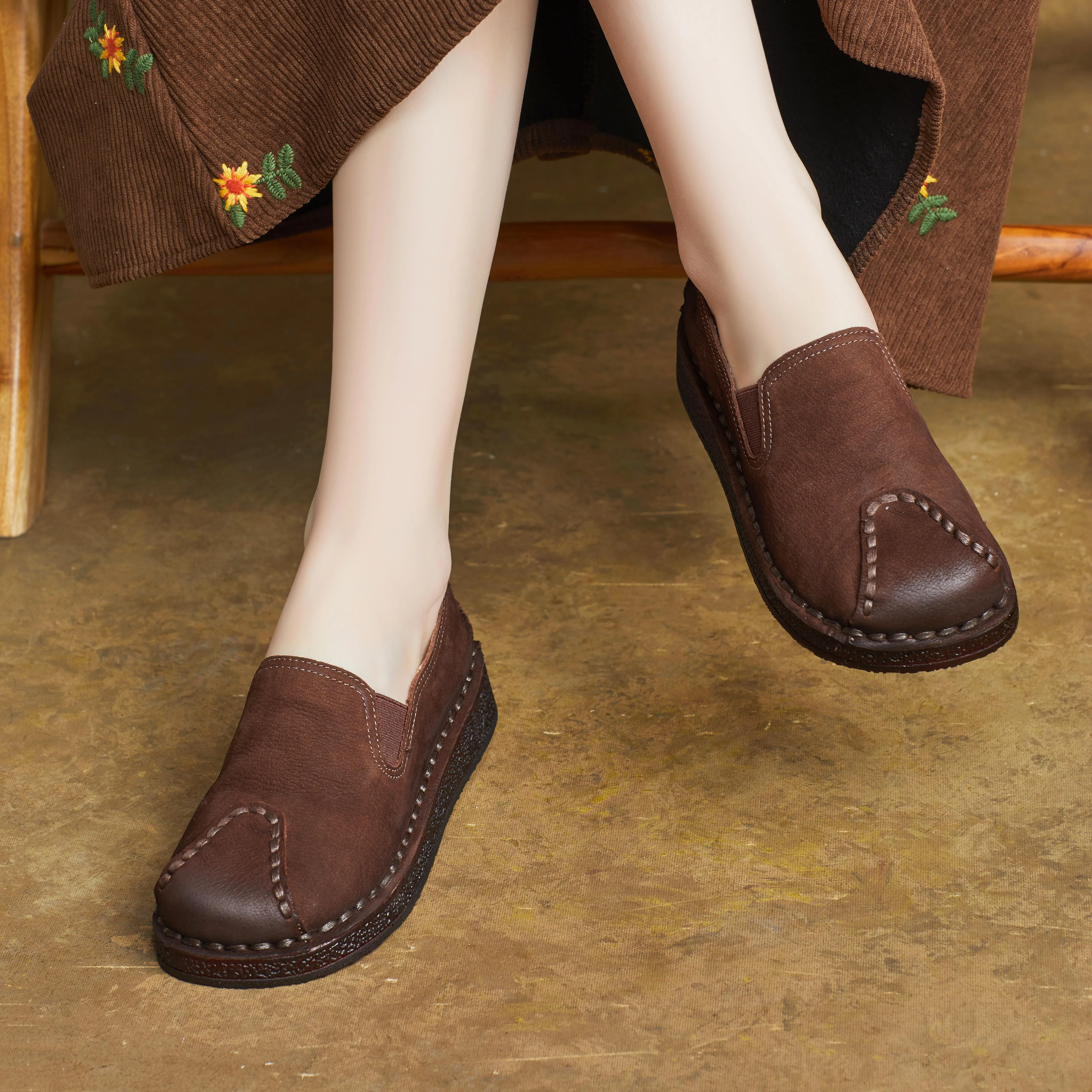 Women's Leather Casual Comfortable Durable Flat Shoes