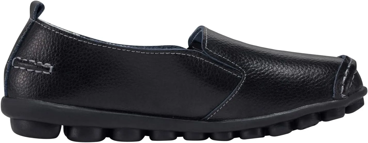 Women's Leather Loafers Comfortable Flat Shoes