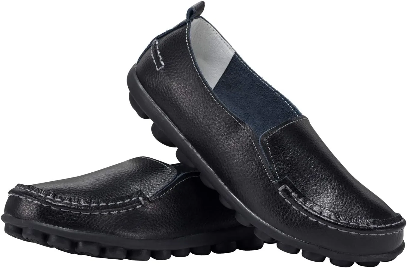 Women's Leather Loafers Comfortable Flat Shoes