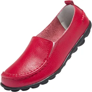 Women's Leather Loafers Comfortable Flat Shoes