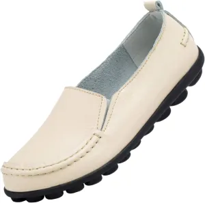 Women's Leather Loafers Comfortable Flat Shoes