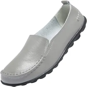 Women's Leather Loafers Comfortable Flat Shoes