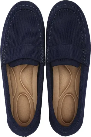 Women's Lightweight Knitted Loafers Casual Flat Shoes Comfortable Boat Shoes Flat Bottomed Breathable Shoes