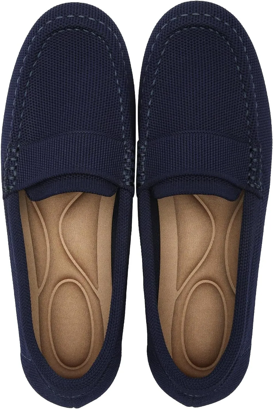 Women's Lightweight Knitted Loafers Casual Flat Shoes Comfortable Boat Shoes Flat Bottomed Breathable Shoes