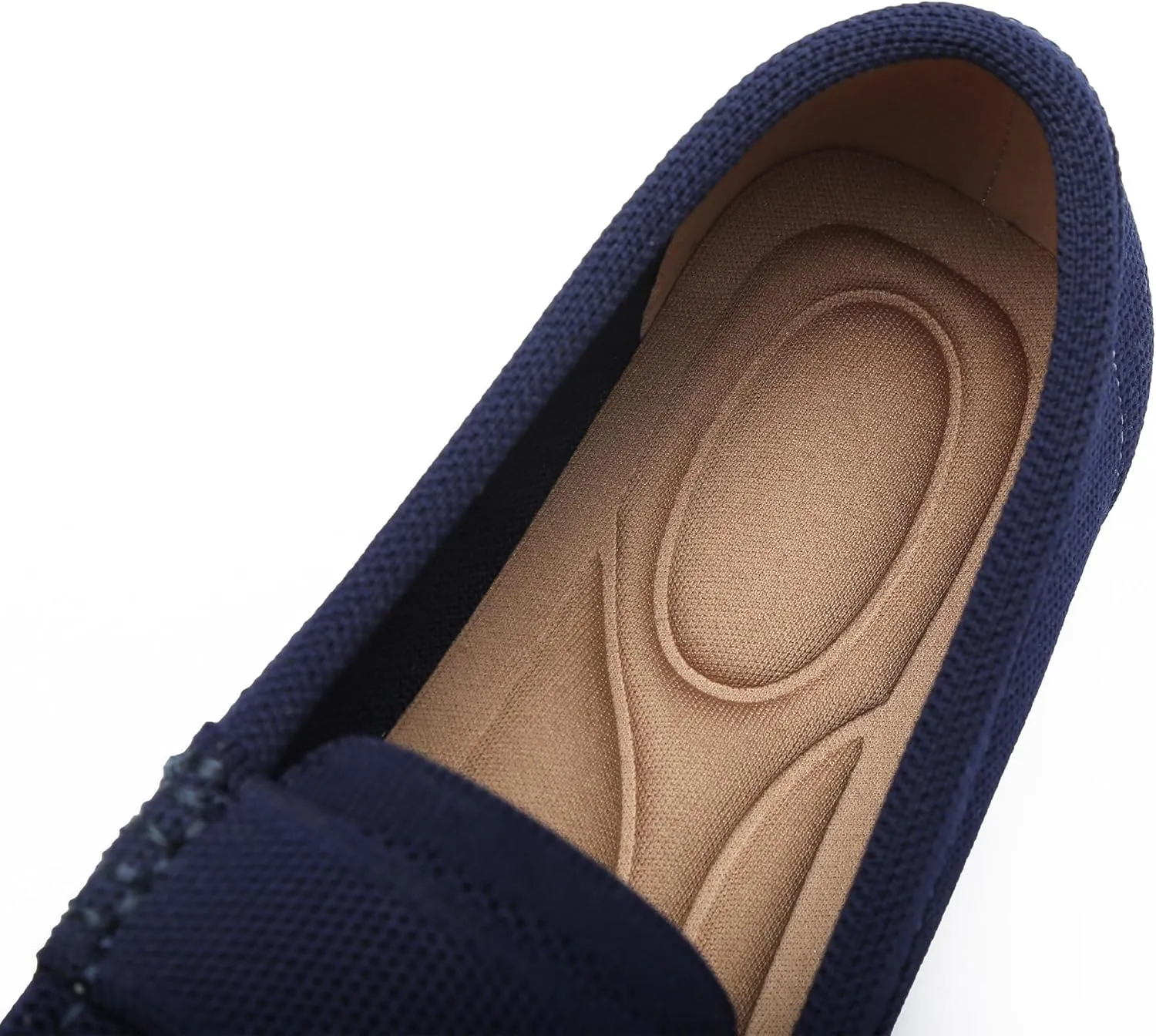 Women's Lightweight Knitted Loafers Casual Flat Shoes Comfortable Boat Shoes Flat Bottomed Breathable Shoes