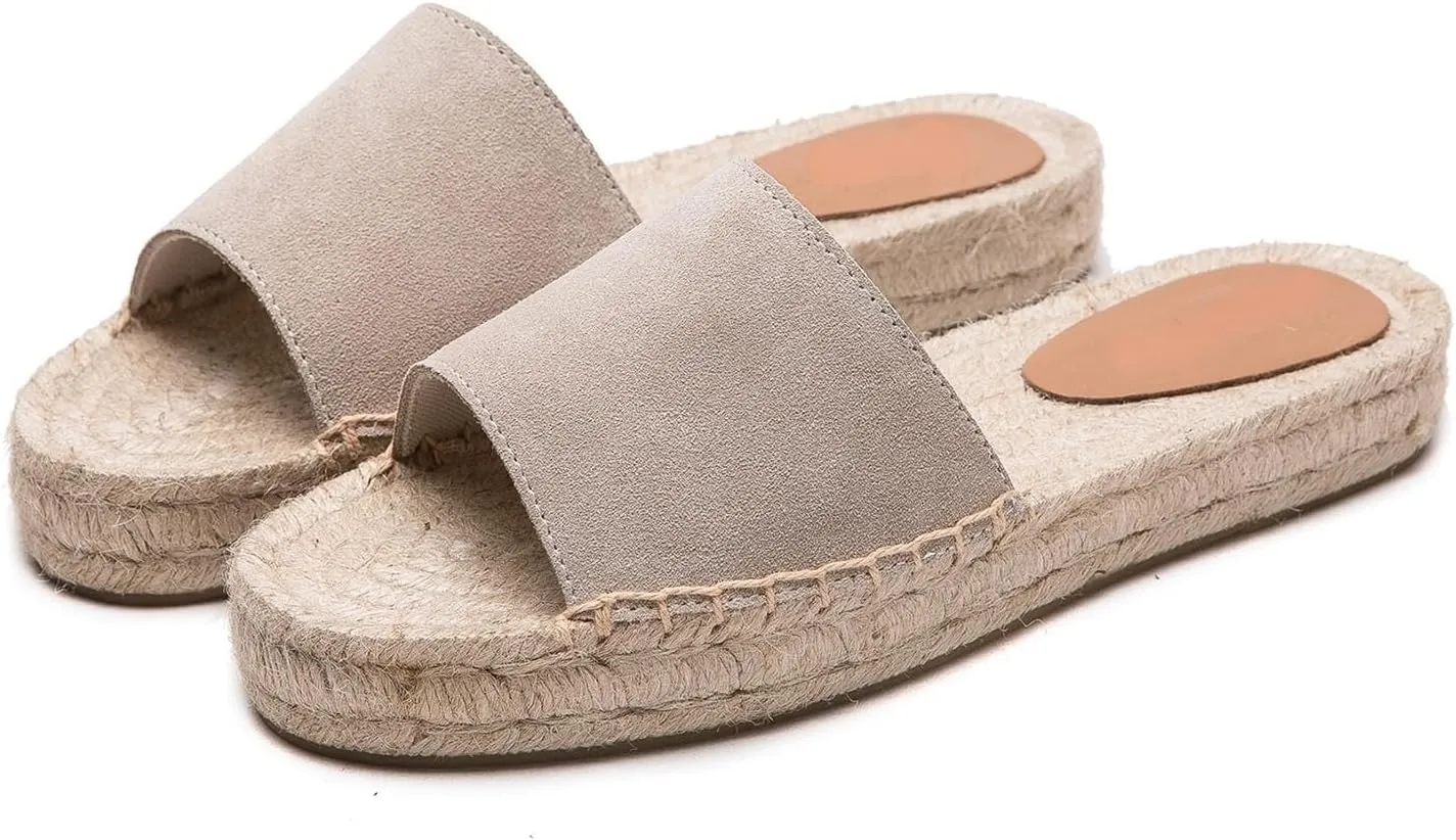 Women's One Word Thick Bottom Slippers - Fashionable Flat Shoes Comfortable Sandals Breathable Non slip Slippers Easy to Wear Suitable for Pairing with T-shirts, Dresses, Jeans