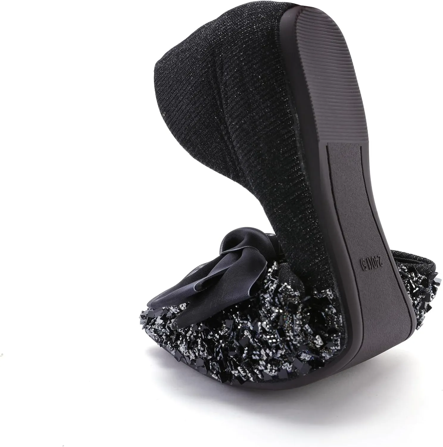 Women's Pointed Rhinestone Flat Shoes Glitter Flowers Wedding Comfortable Dress Shoes