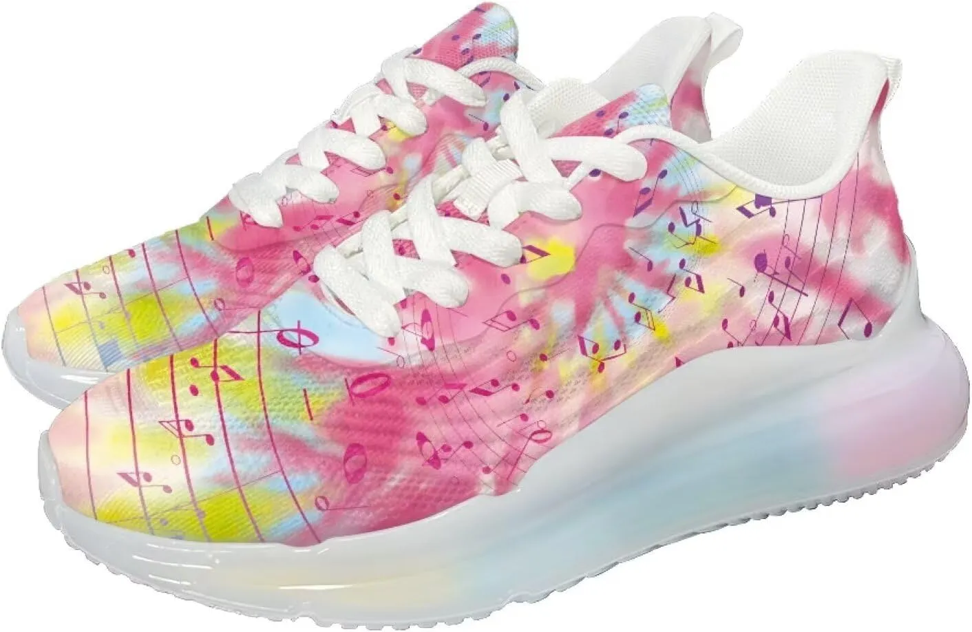 Women's Rainbow Sneaker Cozy Lightweight Air Cushion Footwear Travel Sneaker Breathable Anti-Slip Walking Shoes for Women US 6-11