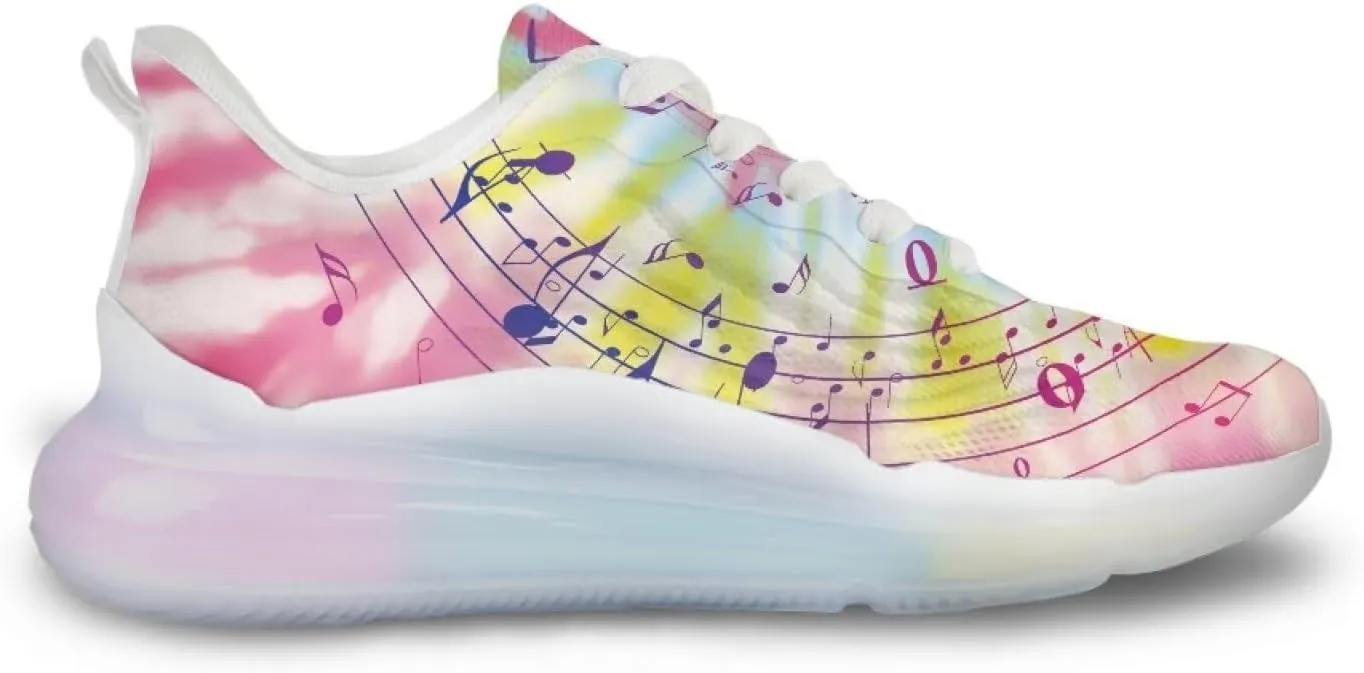 Women's Rainbow Sneaker Cozy Lightweight Air Cushion Footwear Travel Sneaker Breathable Anti-Slip Walking Shoes for Women US 6-11
