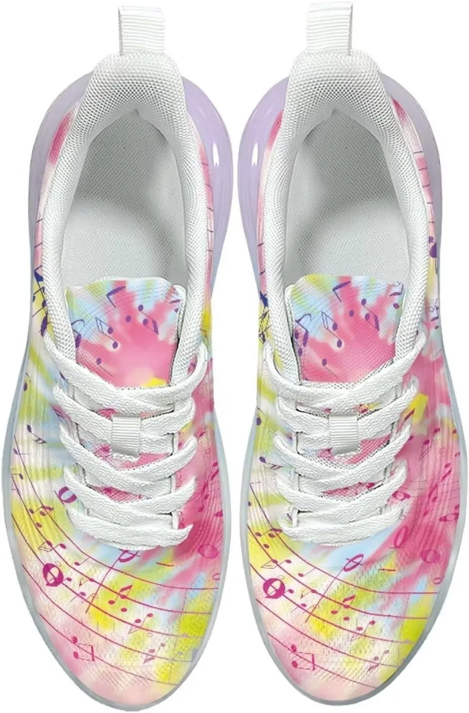 Women's Rainbow Sneaker Cozy Lightweight Air Cushion Footwear Travel Sneaker Breathable Anti-Slip Walking Shoes for Women US 6-11