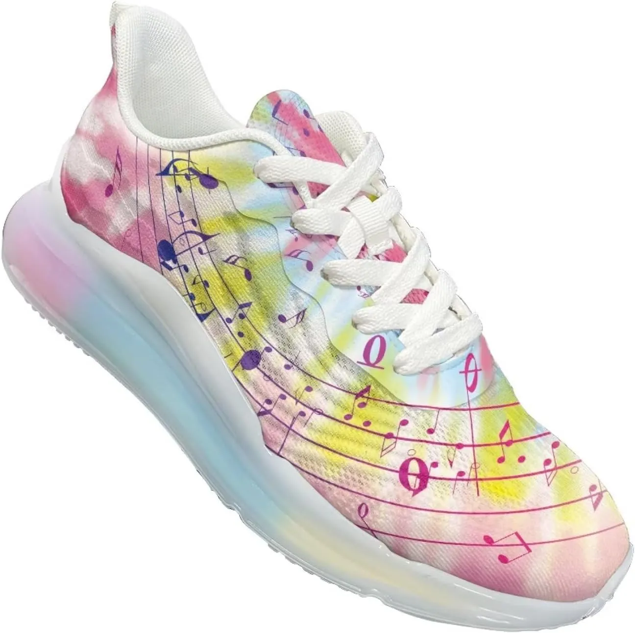 Women's Rainbow Sneaker Cozy Lightweight Air Cushion Footwear Travel Sneaker Breathable Anti-Slip Walking Shoes for Women US 6-11
