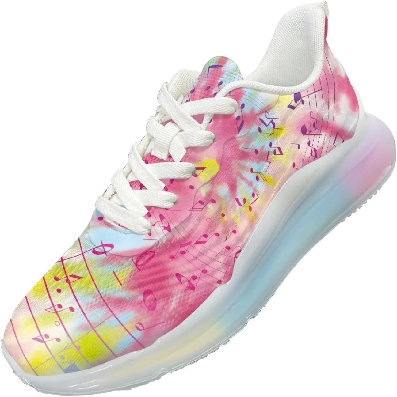 Women's Rainbow Sneaker Cozy Lightweight Air Cushion Footwear Travel Sneaker Breathable Anti-Slip Walking Shoes for Women US 6-11