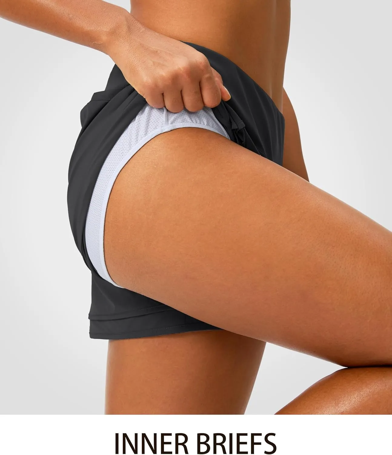 Women's Running Shorts High Waisted Quick-Dry 3 Inch Gym Workout Athletic Shorts for Women with Zipper Pocket