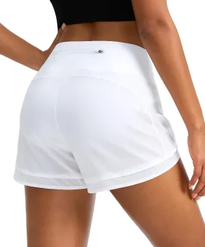 Women's Running Shorts High Waisted Quick-Dry 3 Inch Gym Workout Athletic Shorts for Women with Zipper Pocket