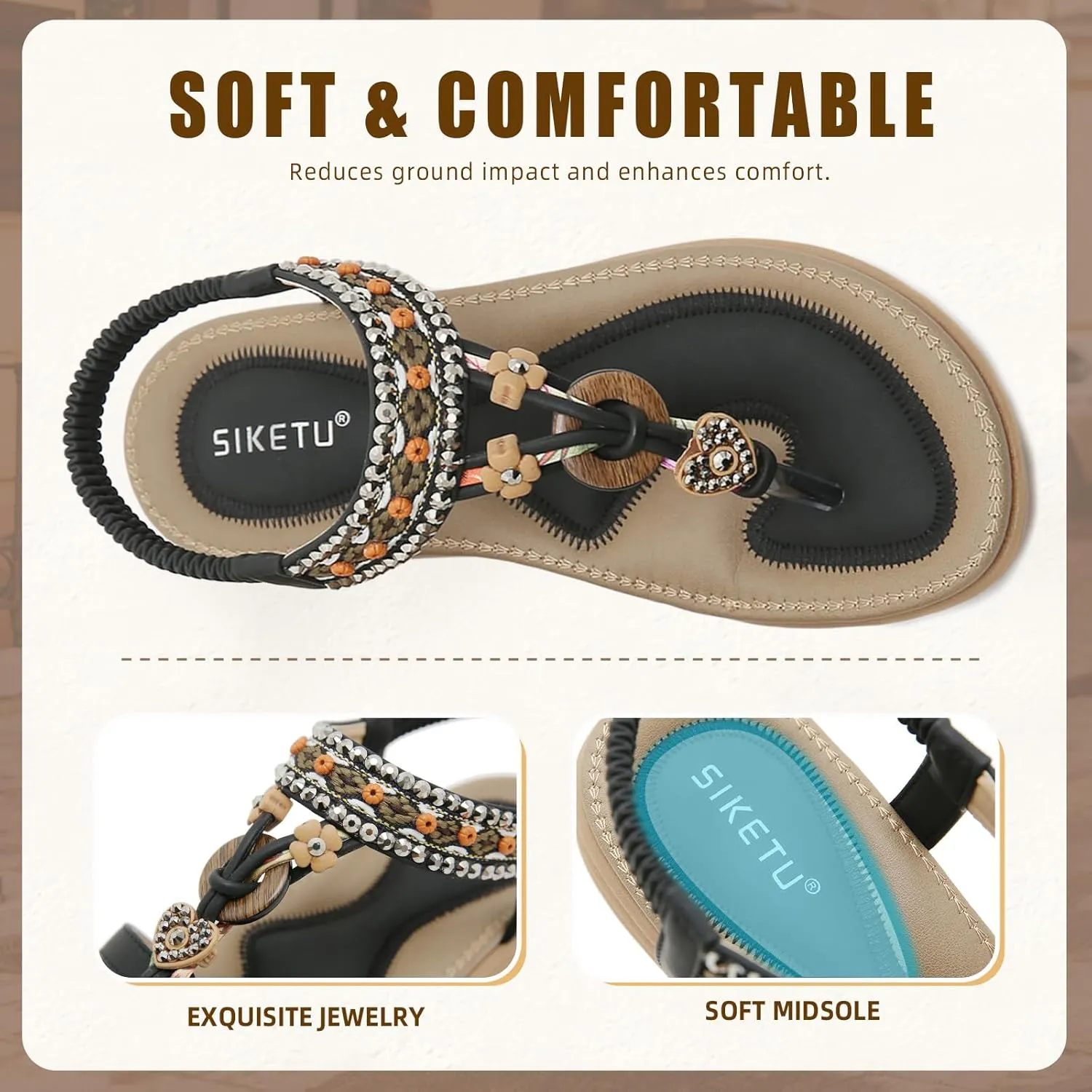 Womens Sandals Comfortable Dressy with Elastic Ankle Strap