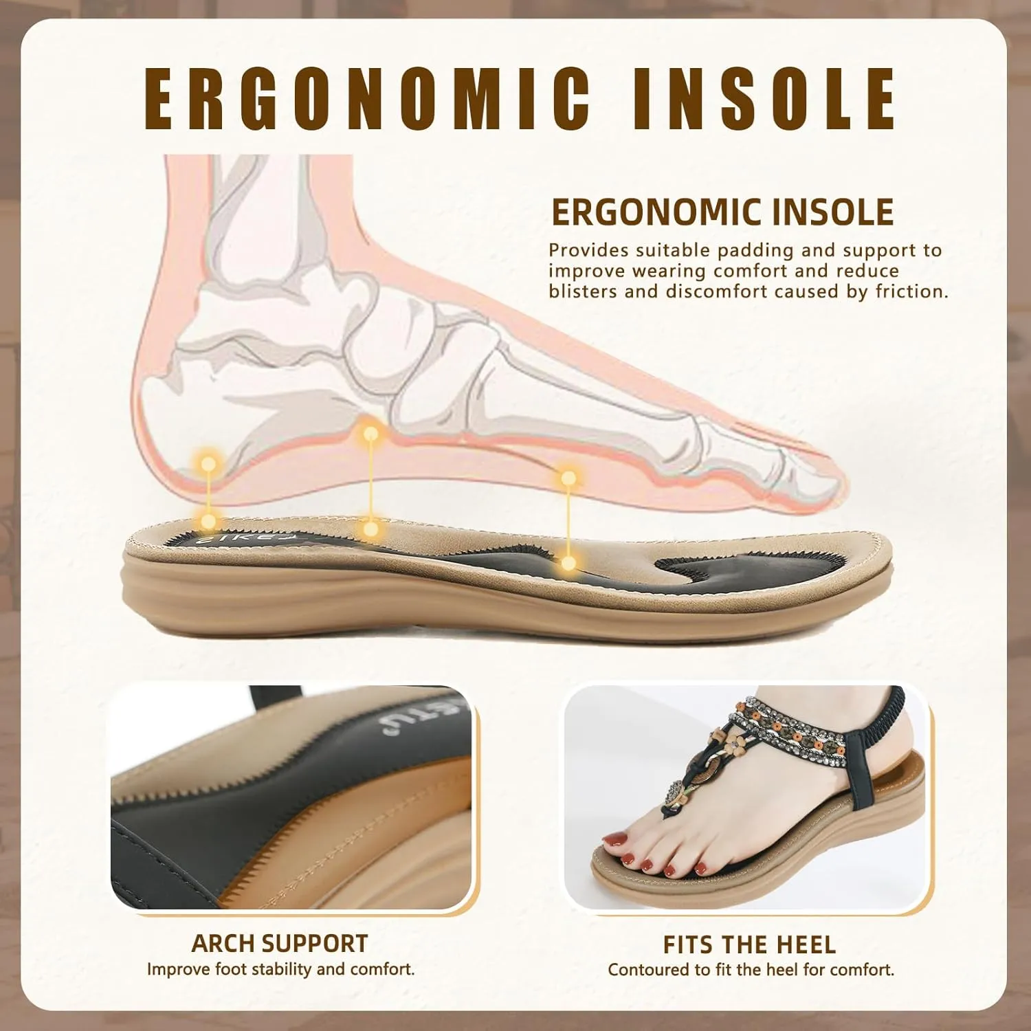 Womens Sandals Comfortable Dressy with Elastic Ankle Strap