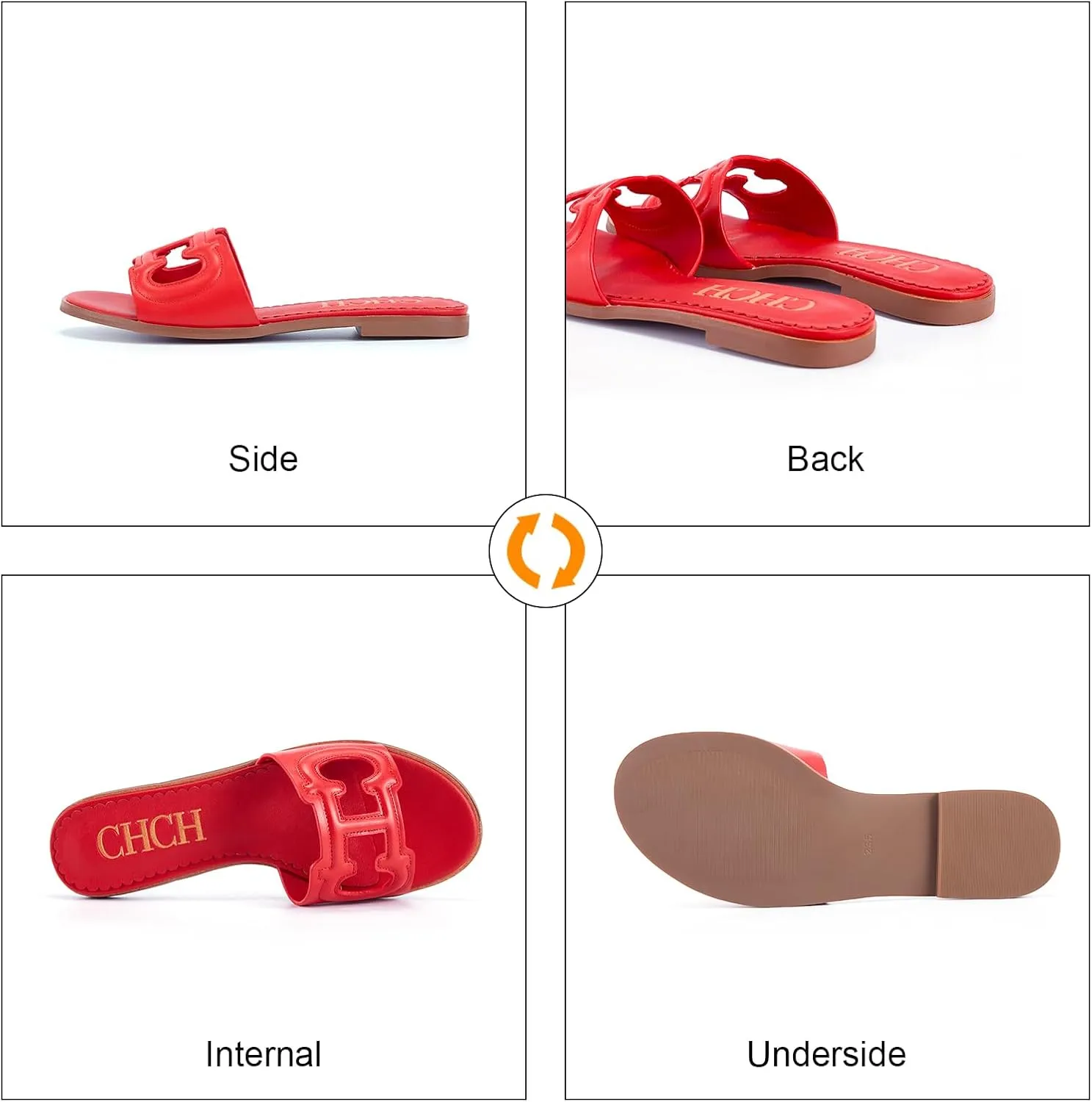 Women's Sandals Comfortable Open Toed Flat Slippers Beach Vacation Sandals Hollowed Out Design
