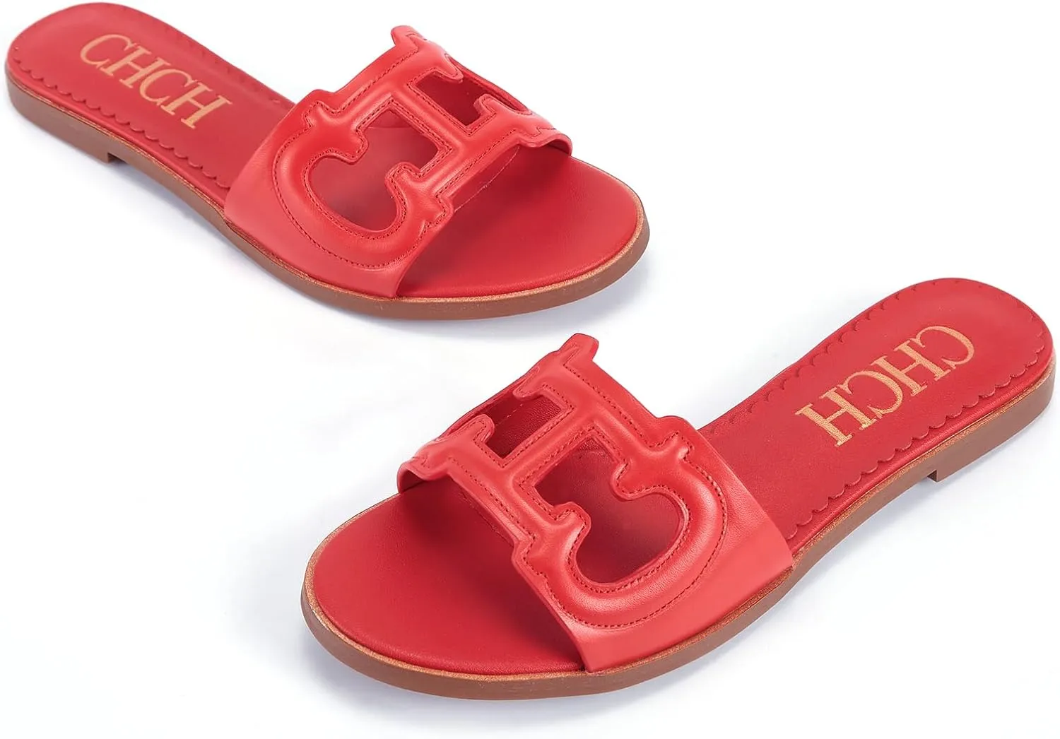 Women's Sandals Comfortable Open Toed Flat Slippers Beach Vacation Sandals Hollowed Out Design