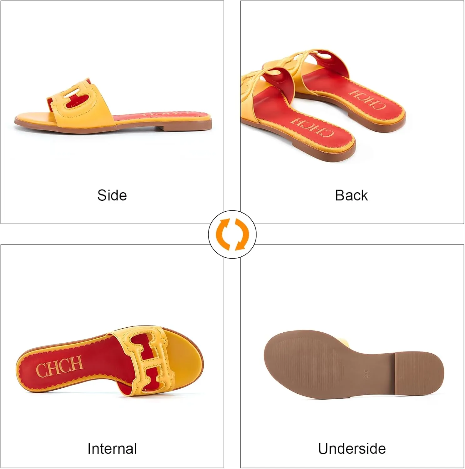 Women's Sandals Comfortable Open Toed Flat Slippers Beach Vacation Sandals Hollowed Out Design