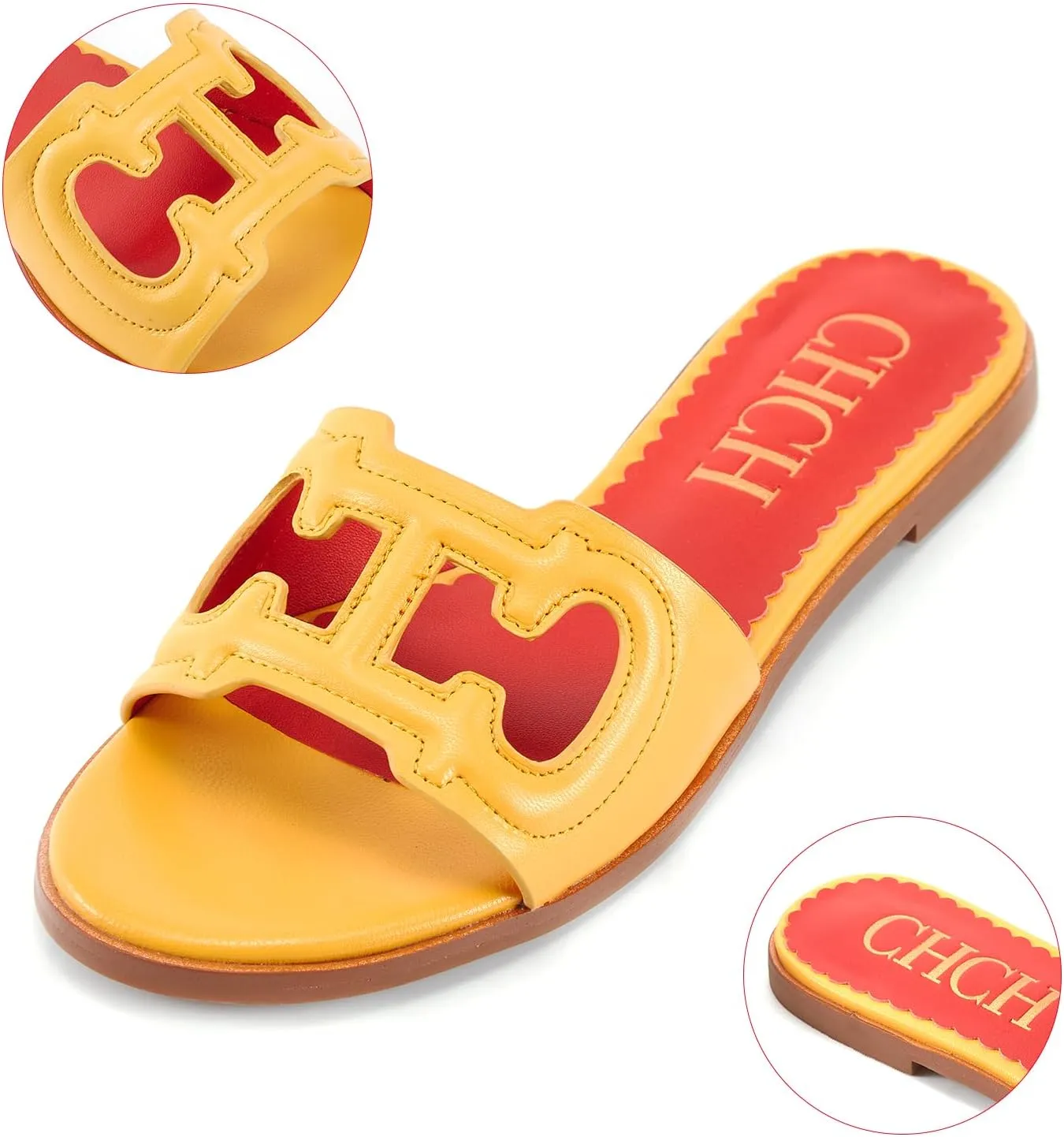 Women's Sandals Comfortable Open Toed Flat Slippers Beach Vacation Sandals Hollowed Out Design