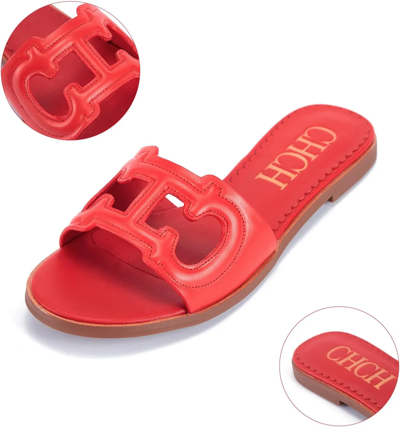 Women's Sandals Comfortable Open Toed Flat Slippers Beach Vacation Sandals Hollowed Out Design