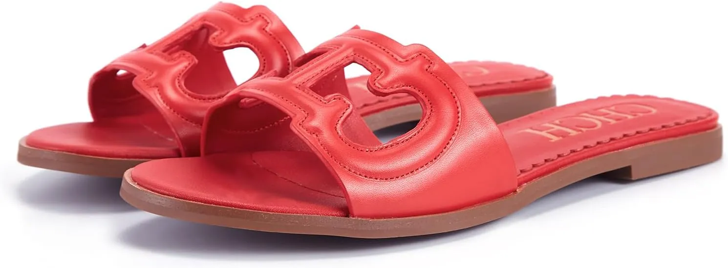 Women's Sandals Comfortable Open Toed Flat Slippers Beach Vacation Sandals Hollowed Out Design