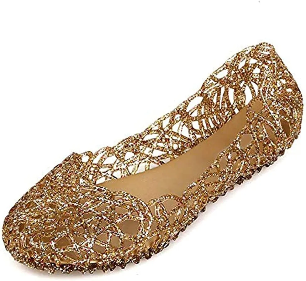Womens Sandals Flat Jelly Shoes Slip On Hollow Out Loafers…