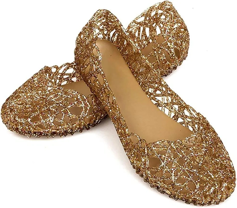 Womens Sandals Flat Jelly Shoes Slip On Hollow Out Loafers…