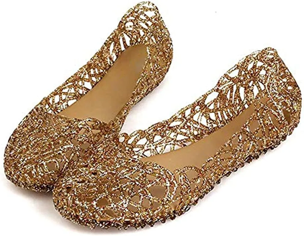 Womens Sandals Flat Jelly Shoes Slip On Hollow Out Loafers…