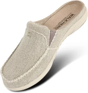 Womens Slippers with Arch Support, Walkhero House Slippers for Women with Suede Insole and Velvet Lining, Slip on Clog Indoor Outdoor House Shoes with Anti-Skid Rubber Sole