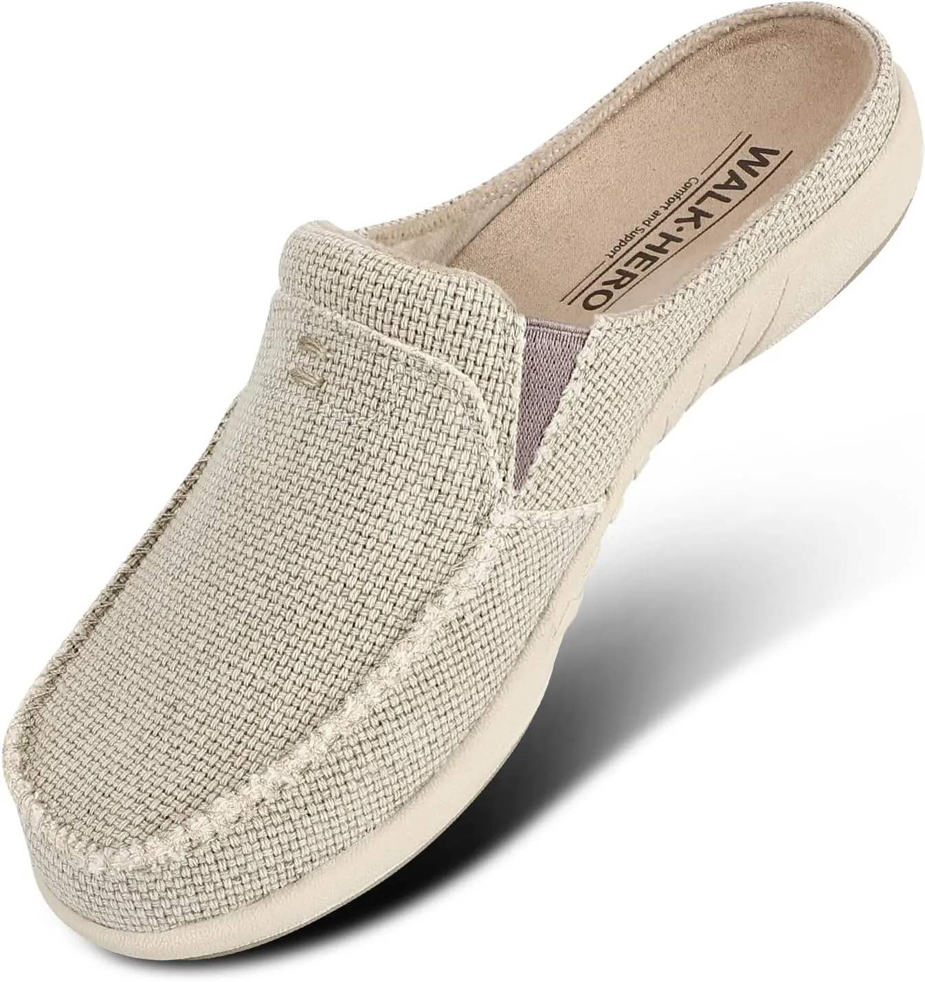 Womens Slippers with Arch Support, Walkhero House Slippers for Women with Suede Insole and Velvet Lining, Slip on Clog Indoor Outdoor House Shoes with Anti-Skid Rubber Sole