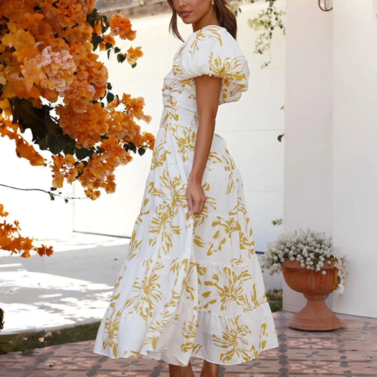 Womens Summer Vacation Dresses 2024 Trendy Bohemian Dresses Casual Long Maxi Dress Sexy Strapless Dresses