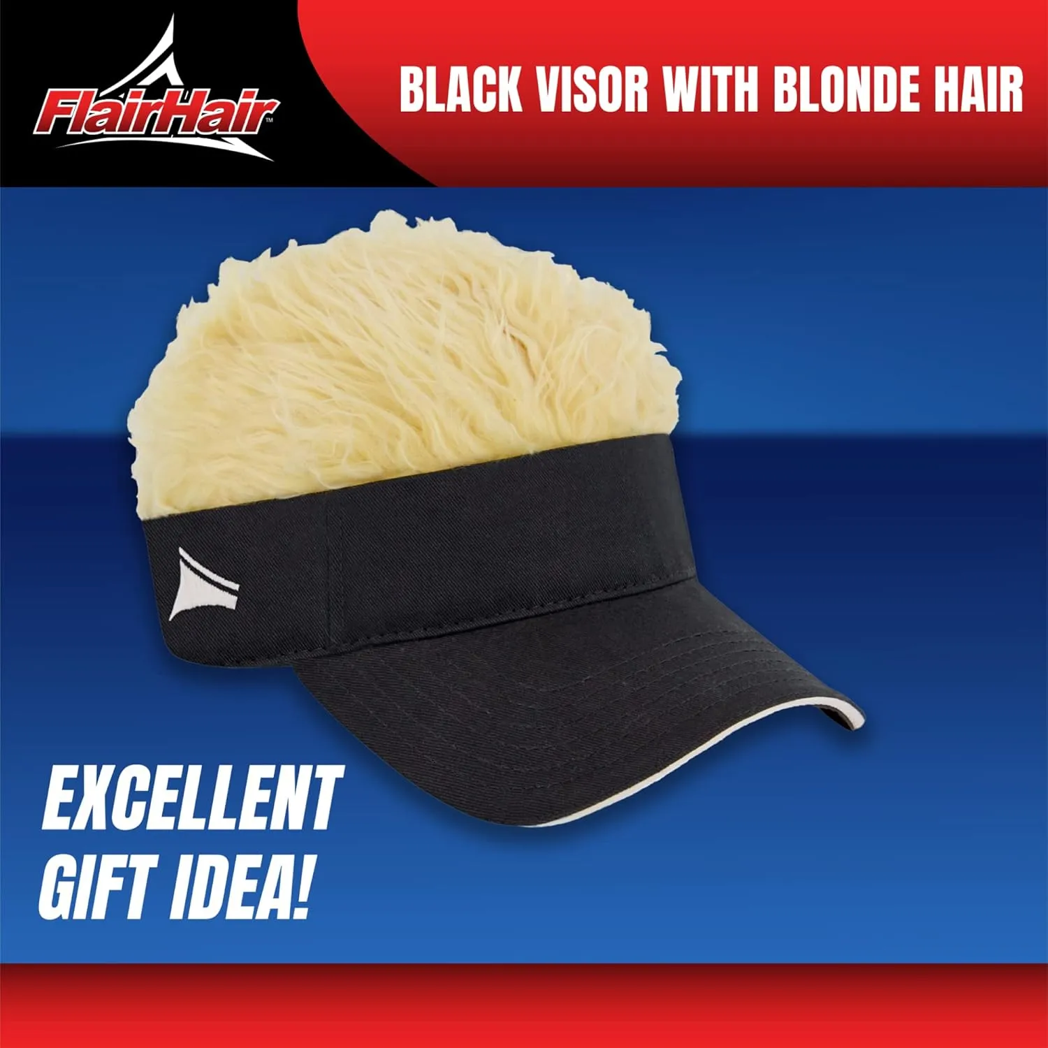 Women's Sun Visor Cap with Fake Hair, Adjustable Baseball Hat