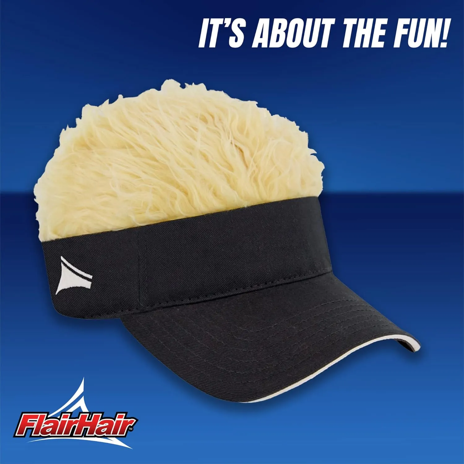 Women's Sun Visor Cap with Fake Hair, Adjustable Baseball Hat