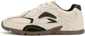 Women's Tennis Flat Sneakers,Non-Slip Lace-Up Suede Sneakers,Comfortable Low-Top Fashion Casual Sneakers