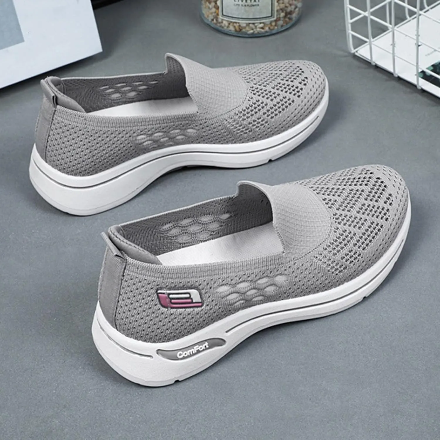 Womens Walking Shoes Comfortable Casual Ladies Athletic Shoes Casual Slip on Shoe Summer Running Sneakers Comfortable Breathable Non Slip Work Sneakers Running Jogging Sneaker