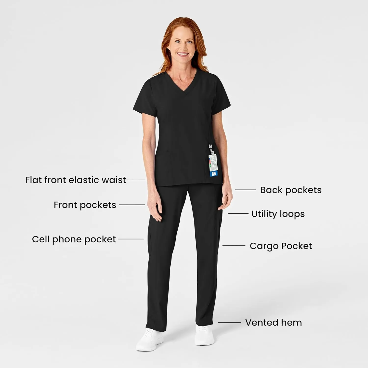 WonderWink W123 Scrubs Women's Flat Front Cargo Pant