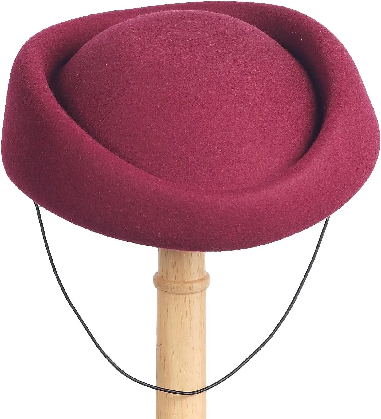 Wool Felt Beret Derby Fascinator Hats for Women Ladies Church Tea Party Formal Wedding Pillbox Hat