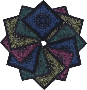 xsby 12 Piece Novelty Bandanas Paisley 100% Cotton Headwear