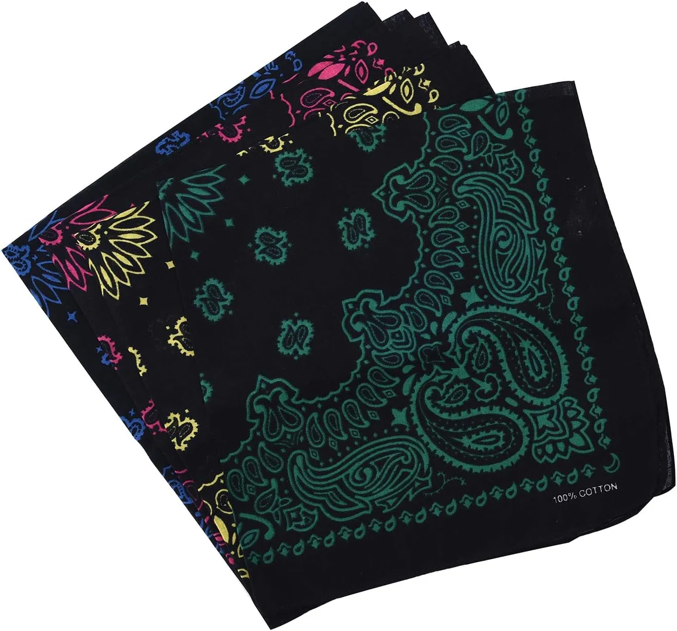 xsby 12 Piece Novelty Bandanas Paisley 100% Cotton Headwear