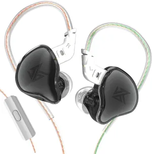 YINYOO KZ EDC Earbuds Wired in Ear Earphones Comfortable Headphones with 10mm Dynamic Driver, 3.5mm Plug Cable for Android Sports (with mic, Black)
