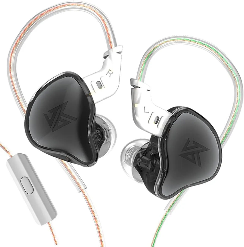 YINYOO KZ EDC Earbuds Wired in Ear Earphones Comfortable Headphones with 10mm Dynamic Driver, 3.5mm Plug Cable for Android Sports (with mic, Black)