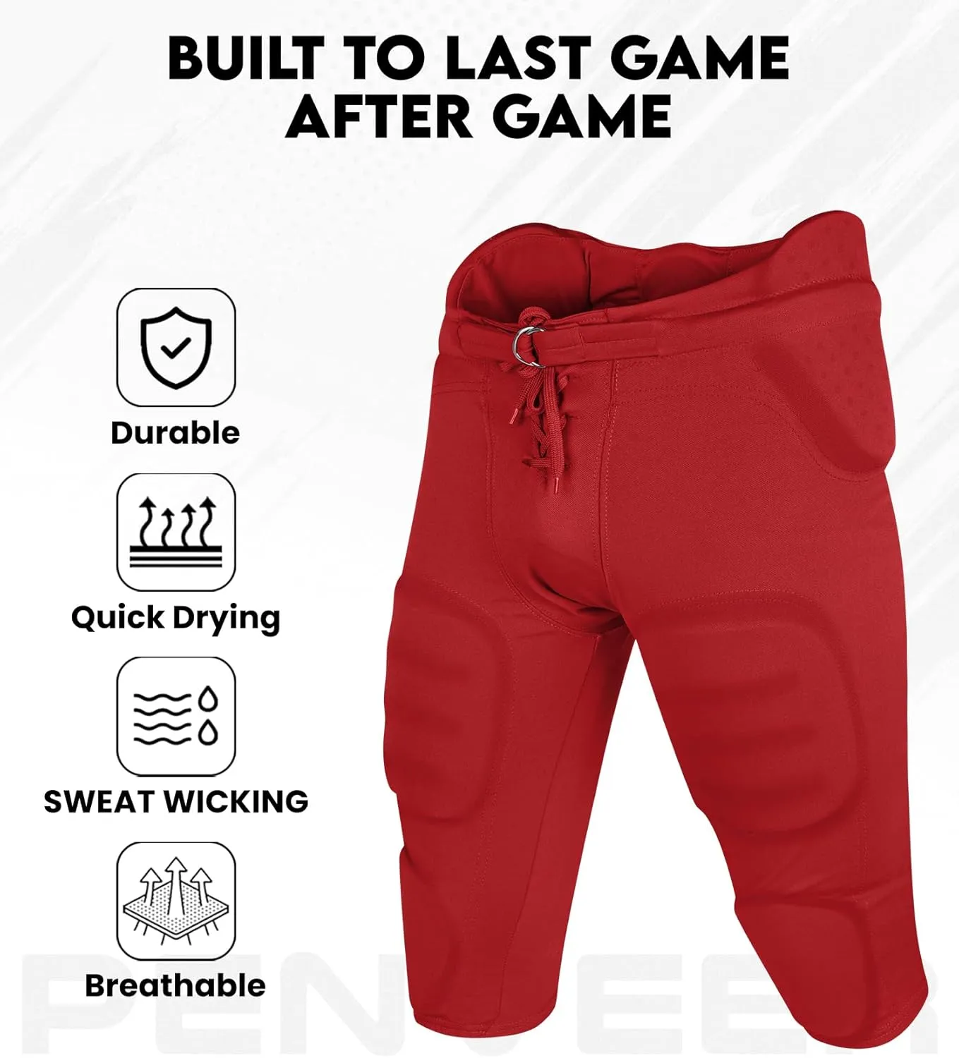 Youth Football Pants - Safety Integrated Comfortable Youth Football Practice Pants for Boys