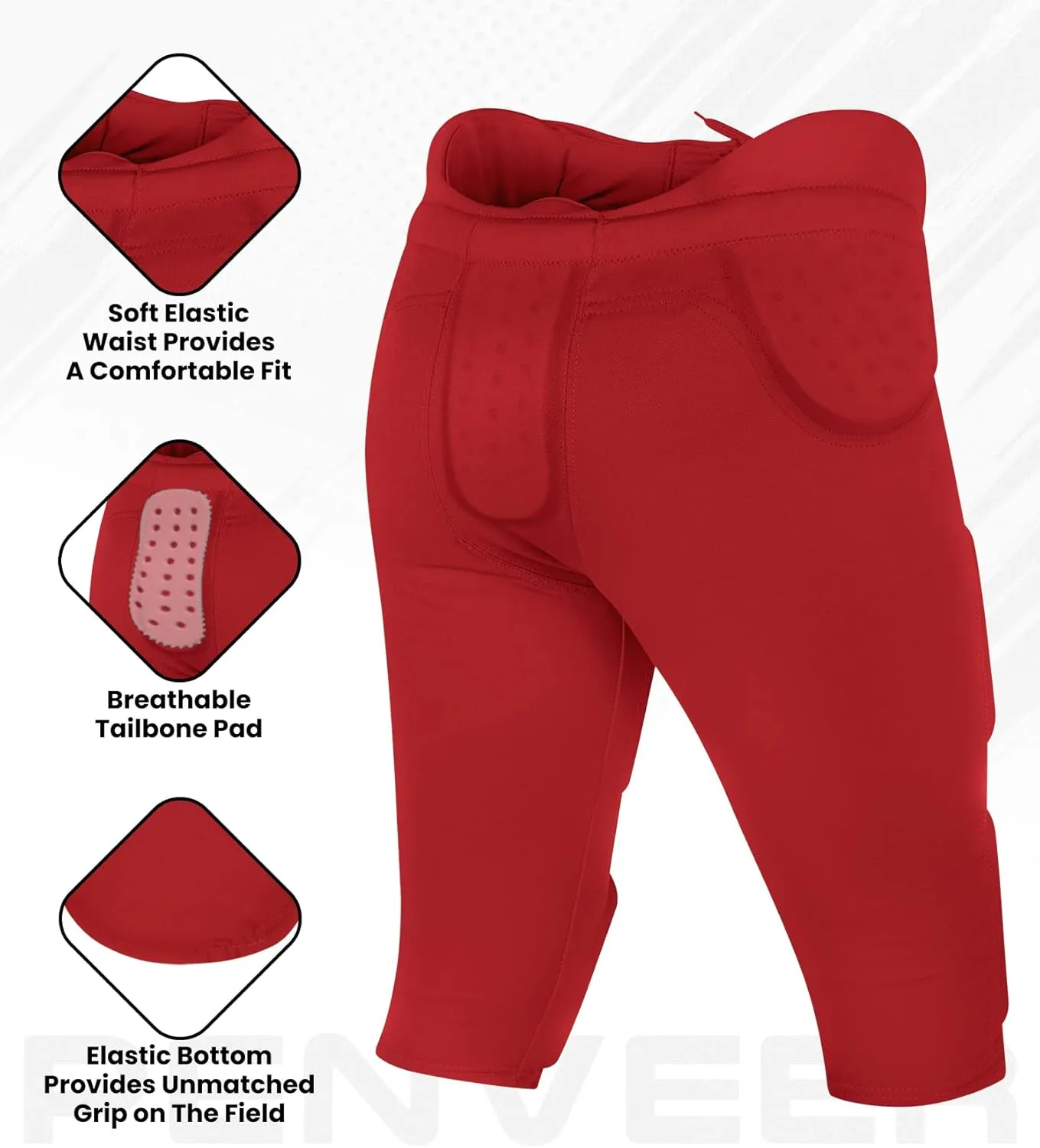 Youth Football Pants - Safety Integrated Comfortable Youth Football Practice Pants for Boys