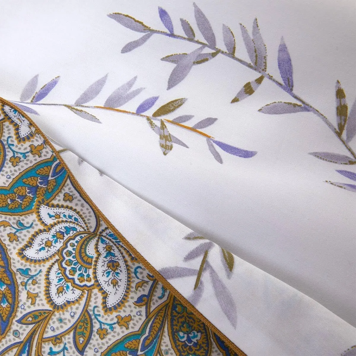 Yves Delorme Grimani Multicolor Full/Queen 94 x 116 in Flat Sheet - Extra Soft and Warm Luxury Sheets, 100% Natural Organic French Bed Linens - Breathable and Durable
