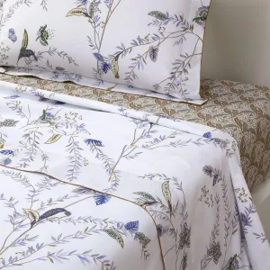 Yves Delorme Grimani Multicolor Full/Queen 94 x 116 in Flat Sheet - Extra Soft and Warm Luxury Sheets, 100% Natural Organic French Bed Linens - Breathable and Durable