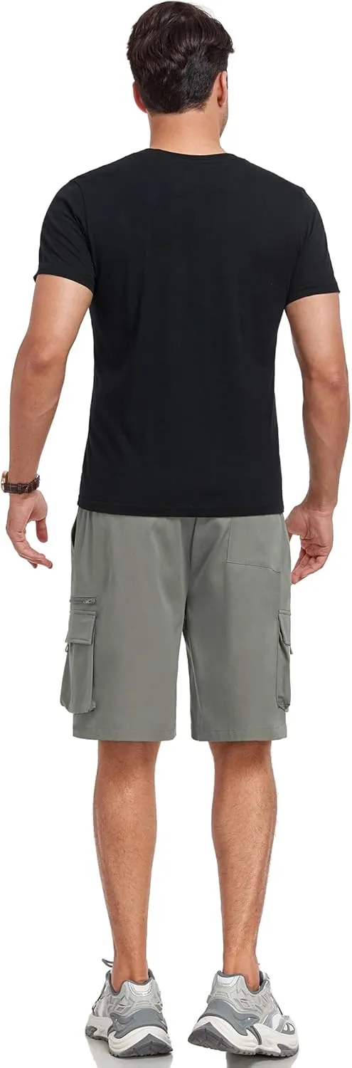 ZAFUL Mens Casual Shorts Flat Pocket Zipper Cargo Shorts Fashion Summer Short Drawstring Outdoor Twill Shorts with 6 Pockets