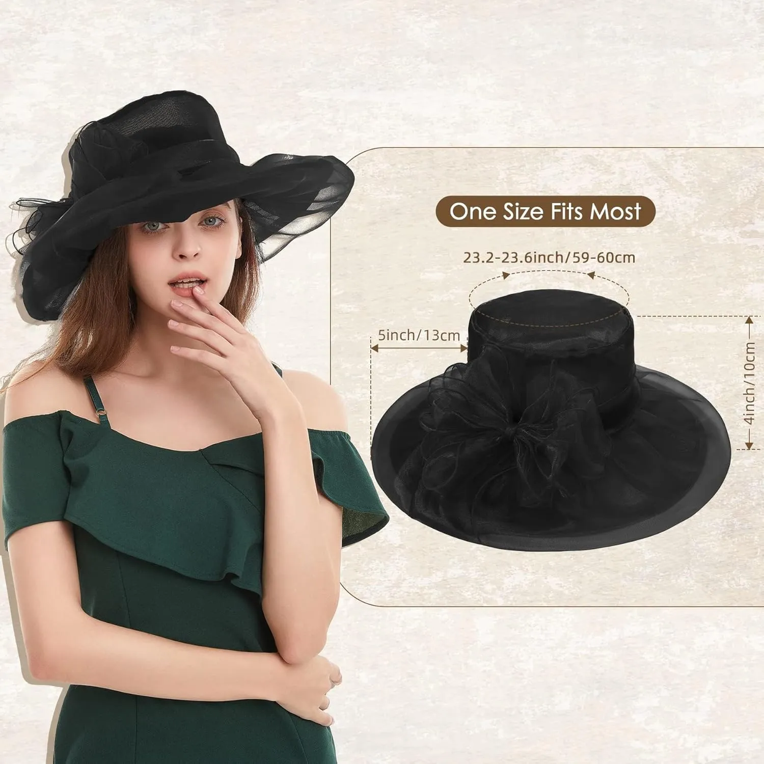 Zando Kentucky Derby Hats for Women 2025 Church Organza Victorian Fancy Tea Party Wedding Fascinator